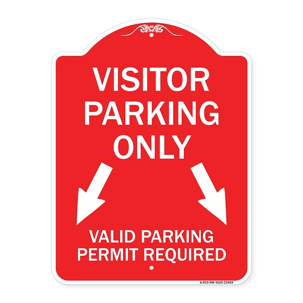 Parking Area Visitors Parking Only Valid Parking Permit Required with Both Side Down, RW-1824-23469